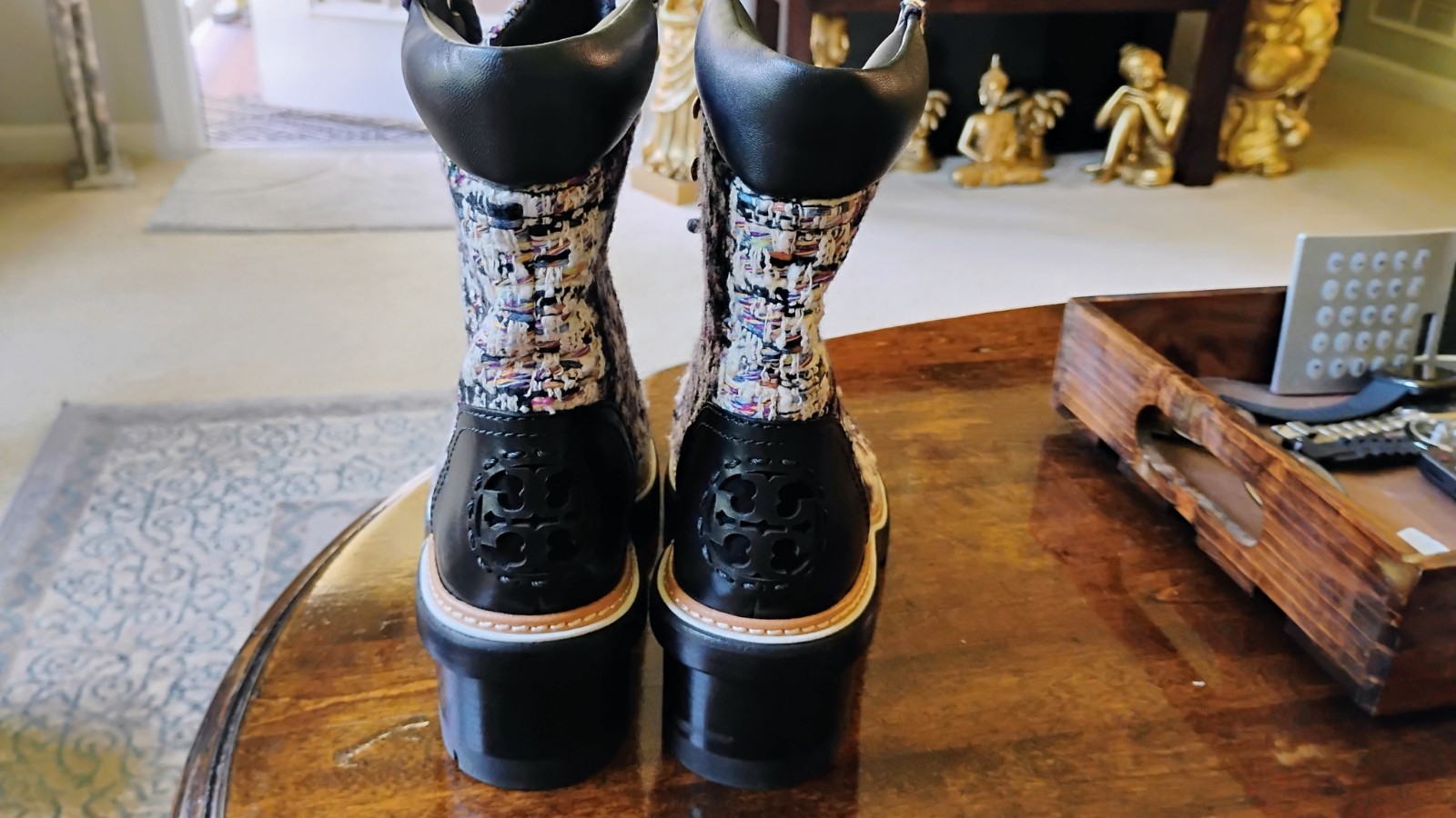 Tory Burch Tweed Miller Lug Boots