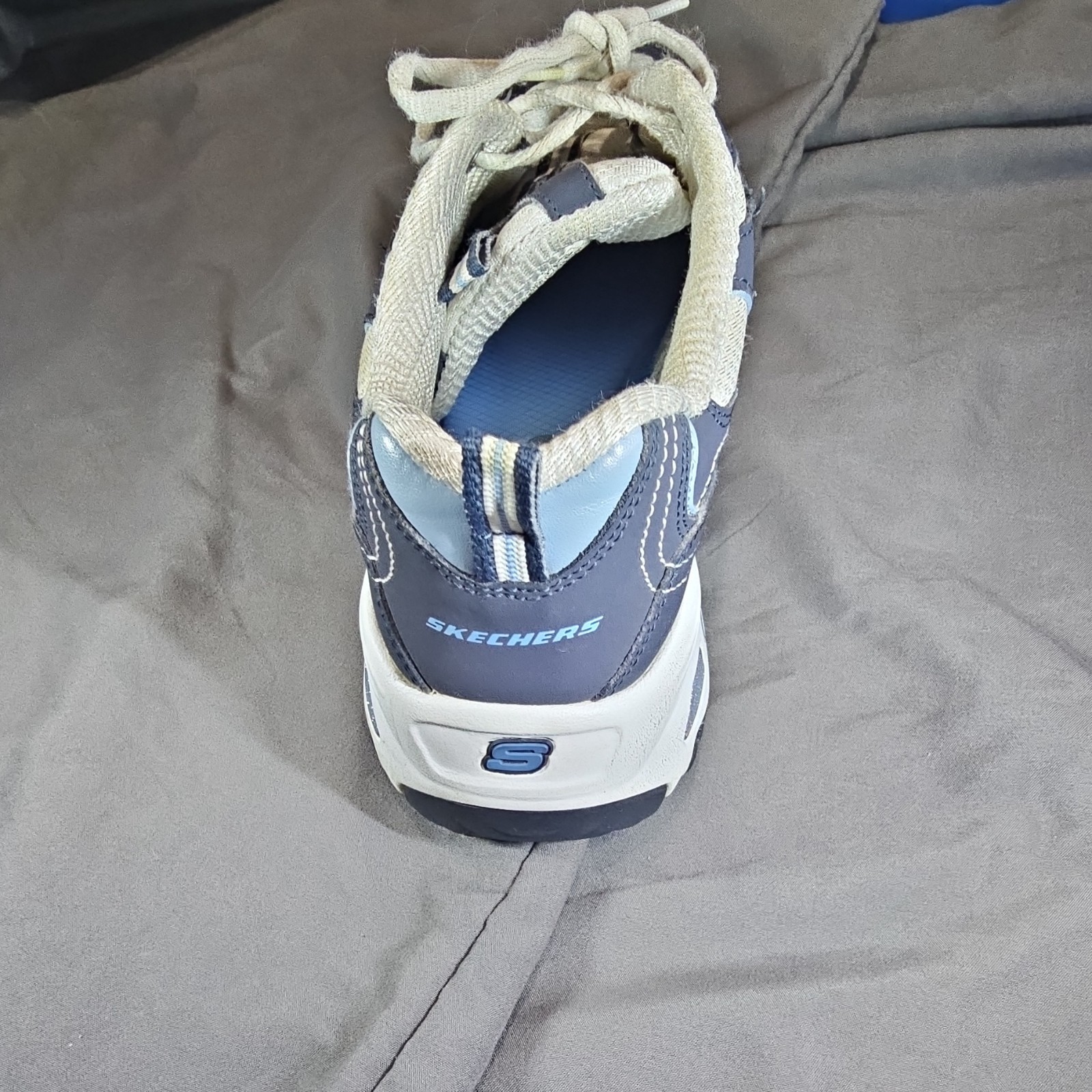 SKECHERS D’Lites Blue White Leather Synthetic Lace Up Sneakers 11930EW