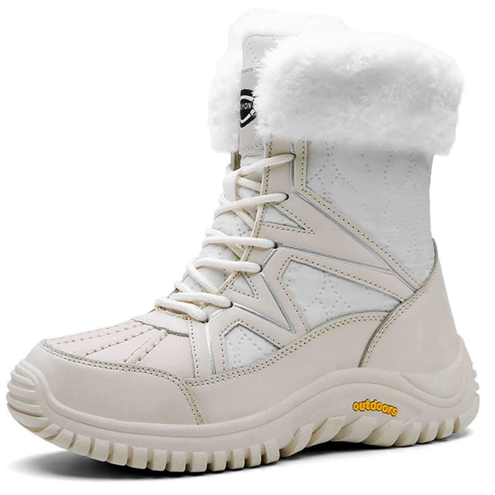 Women’s Mid-Calf Winter Snow Boots Faux Fur Winter Shoes Outdoor Hiking Boots