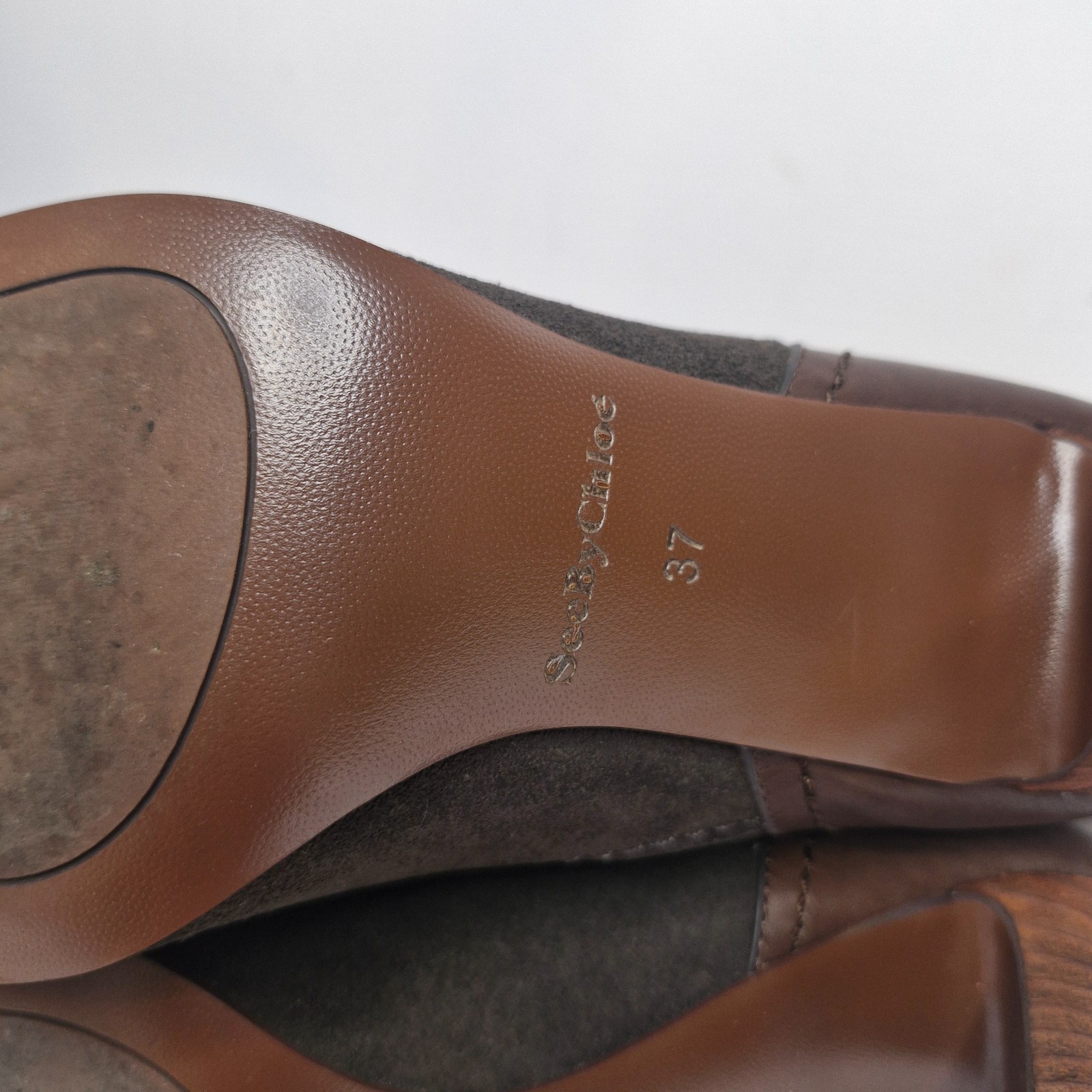 See By Chloe Lace Up Suede Brown Boots Very Good Condition Sz 37 /AU6.5 Soft