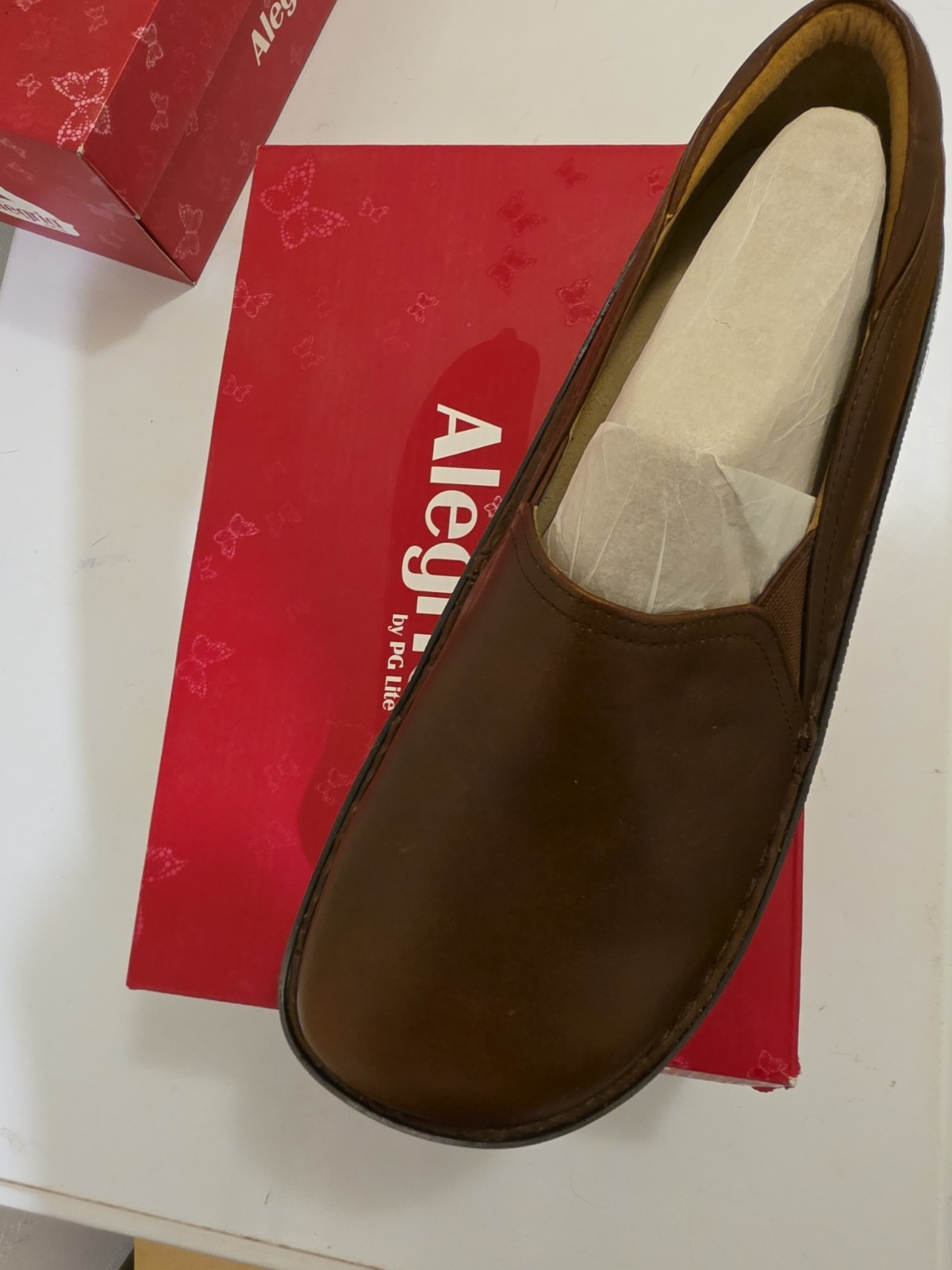 Alegria Debra Professional Slip On Leather Clogs Brown DEB-656 Size 44 12.5