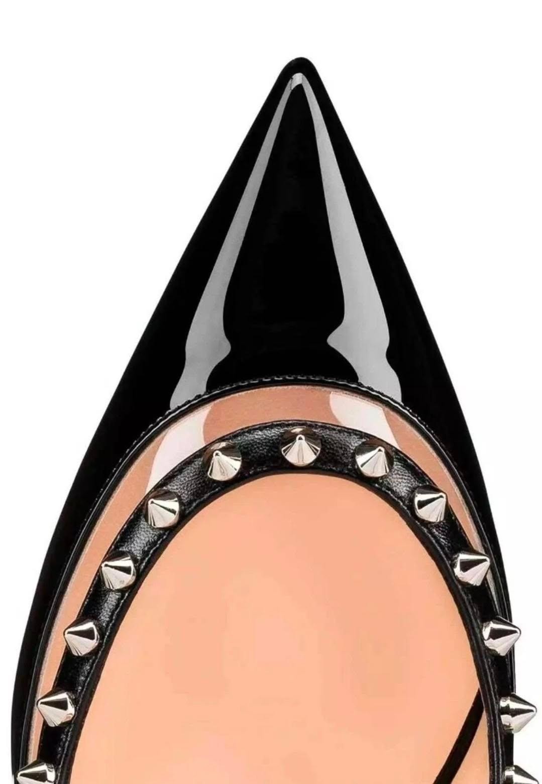 Christian Louboutin Brigandine Spike Pointed Toe Patent Leather 42 Size 10