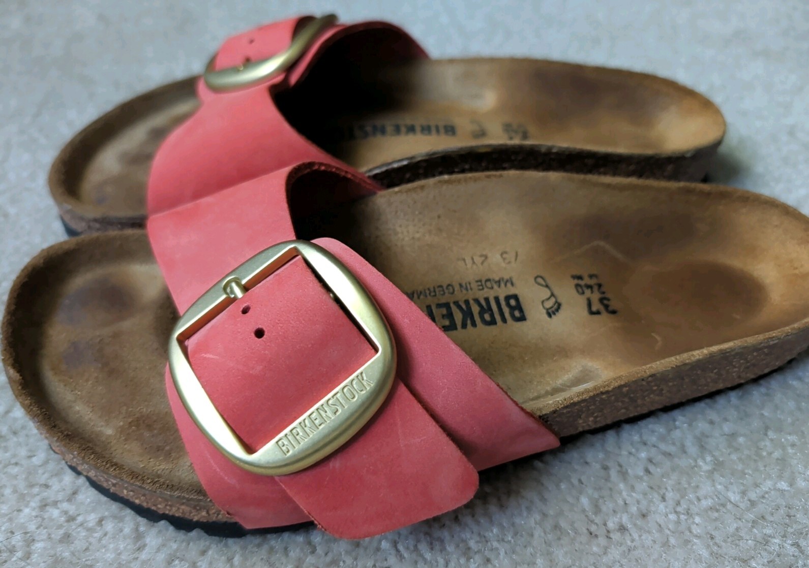 Birkenstock Madrid Big Buckle Sandals Slides Regular/Wide Size 37 Burnt Orange