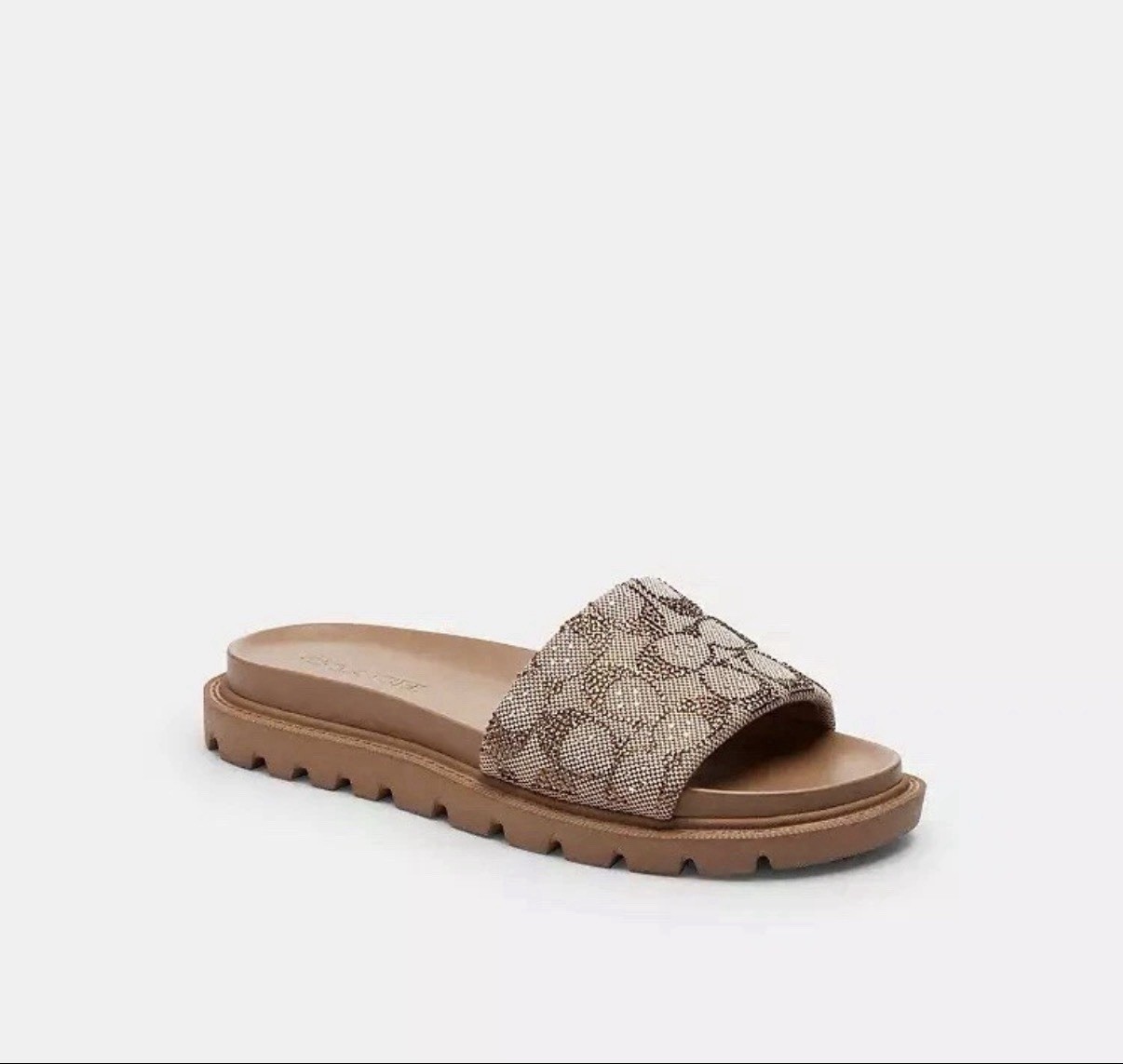 Size 7.5 – Coach Brynn Slide Sandal In Crystal Signature Jacquard CEF53