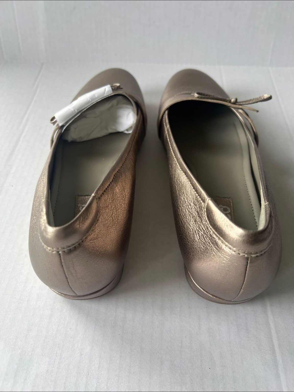 ECCO Touch Anine flats in a rose gold metallic leather Comfort Shoes