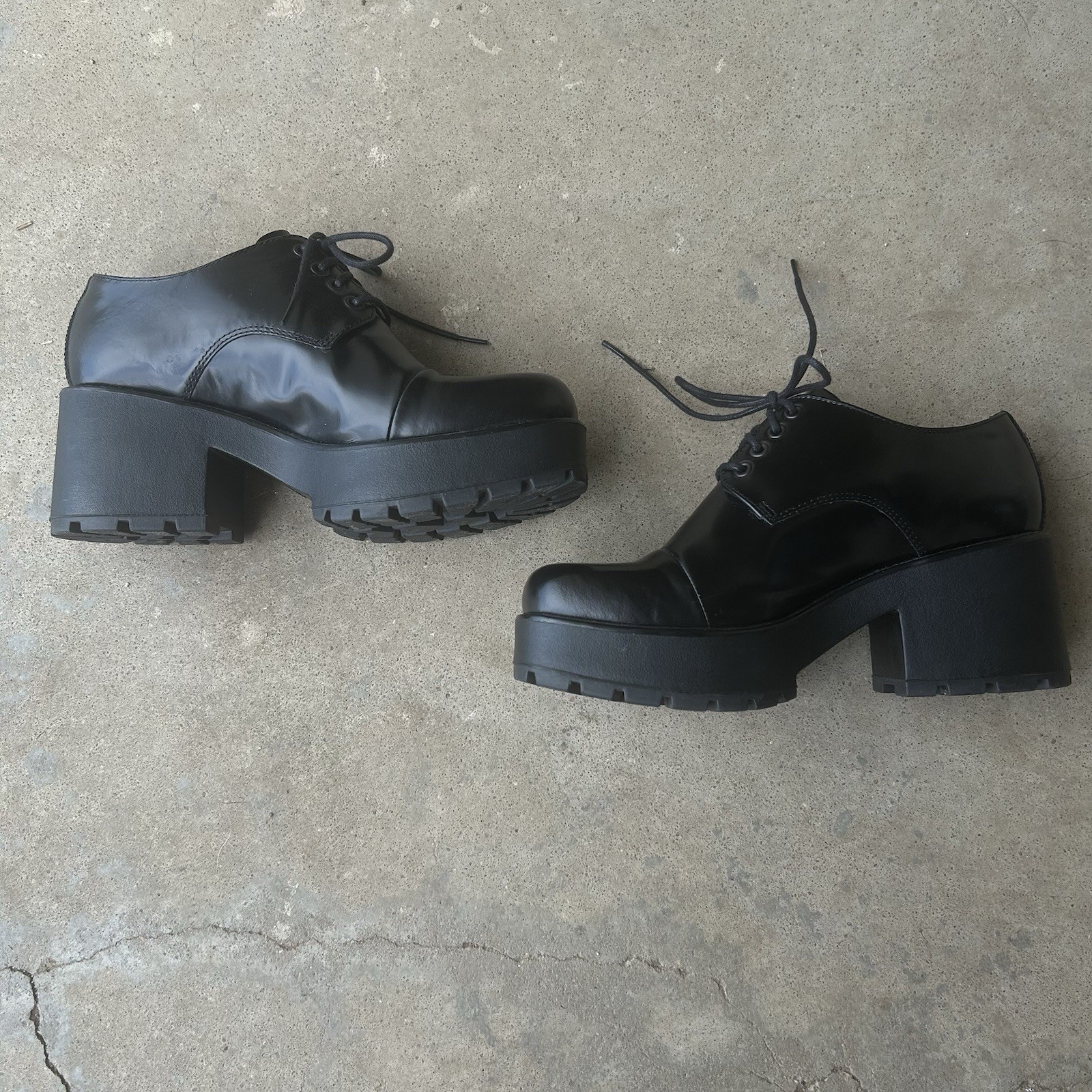 Vagabond Shoemakers Shoe Sz. 40/10 Black Leather Oxfords Lug Platform Academia