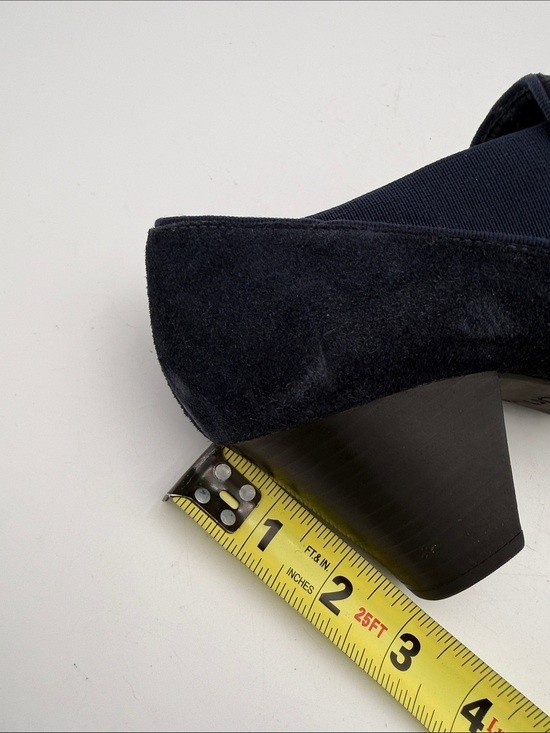 Nurture by Lamaze Navy Suede Block Heel Slip-On Booties women 8.5 M office retro