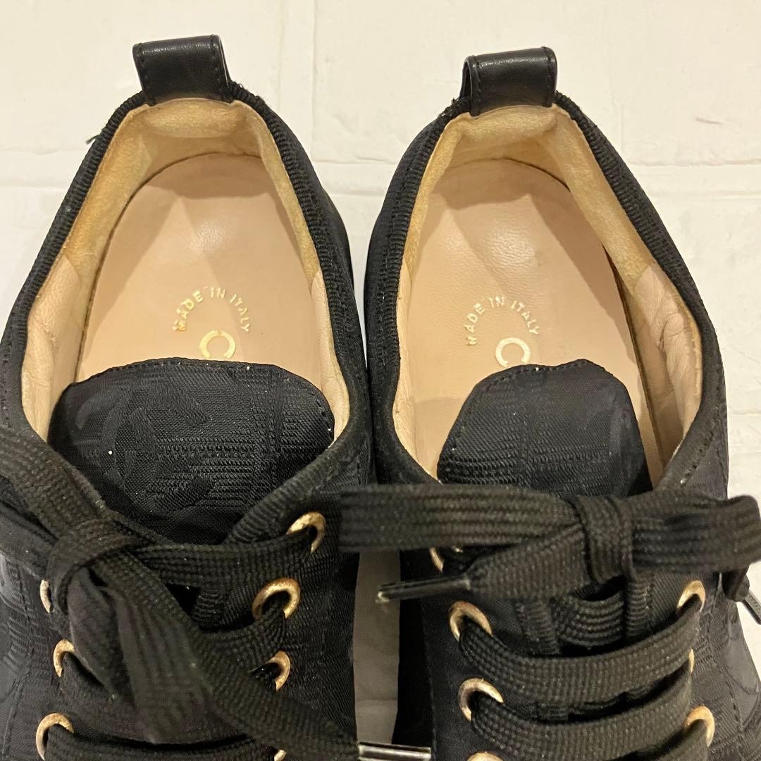 CHANEL Sneakers Shoes Low-Cut Cocomark EU 36 US 6 Black Authentic