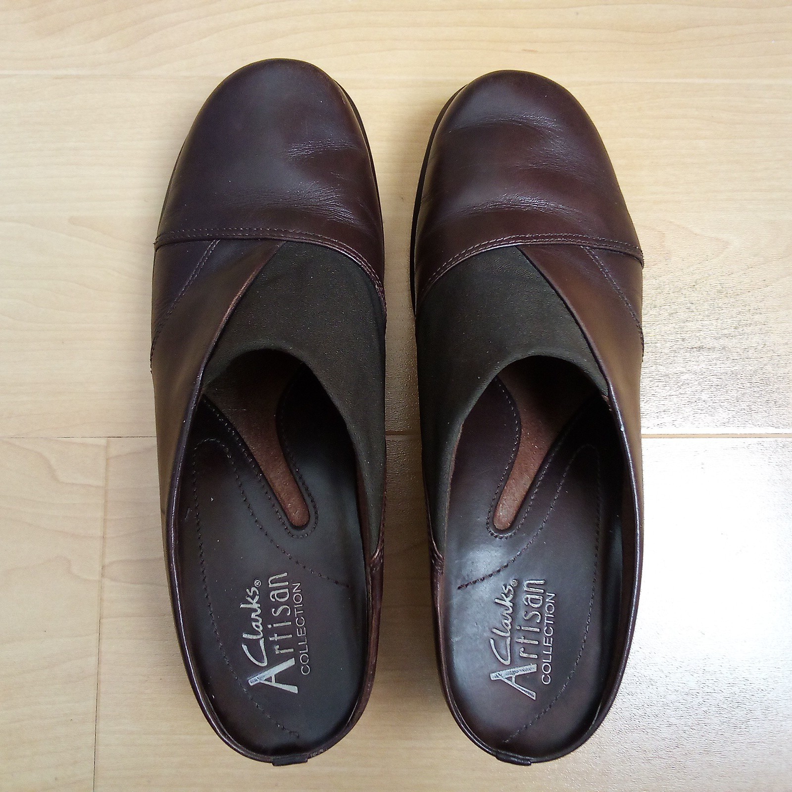 Clarks Artisan Tyler 5.5 Mule SlipOn Women Leather Brown Brazil Made Shoes 74574