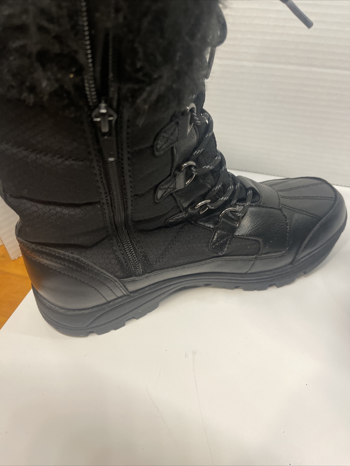 Nortiv 8 Women’s Faux Fur Waterproof Insulated Lace Up Warm Snow Boots Size 10