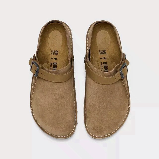 Women’s Birkenstock Lutry 365 Suede Clog Shoes Grey Taupe