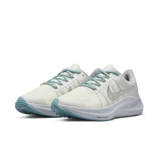 Nike Winflo 8 Premium Sneakers Womens Size 12 White & Silver Fabric DA3056-002