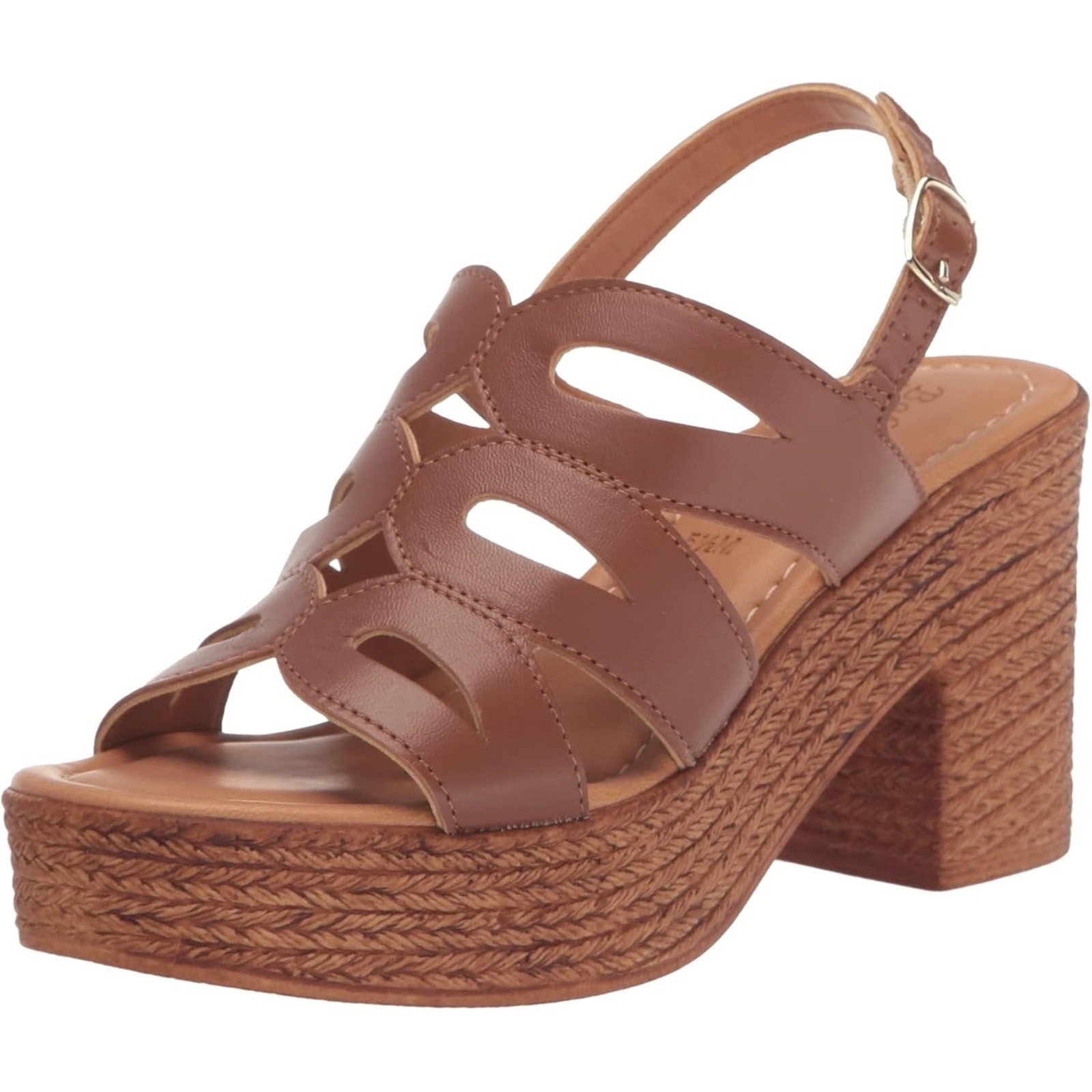 Bella Vita Women Pri-Italy US 9M Whiskey Leather Slingback Gladiator Sandal