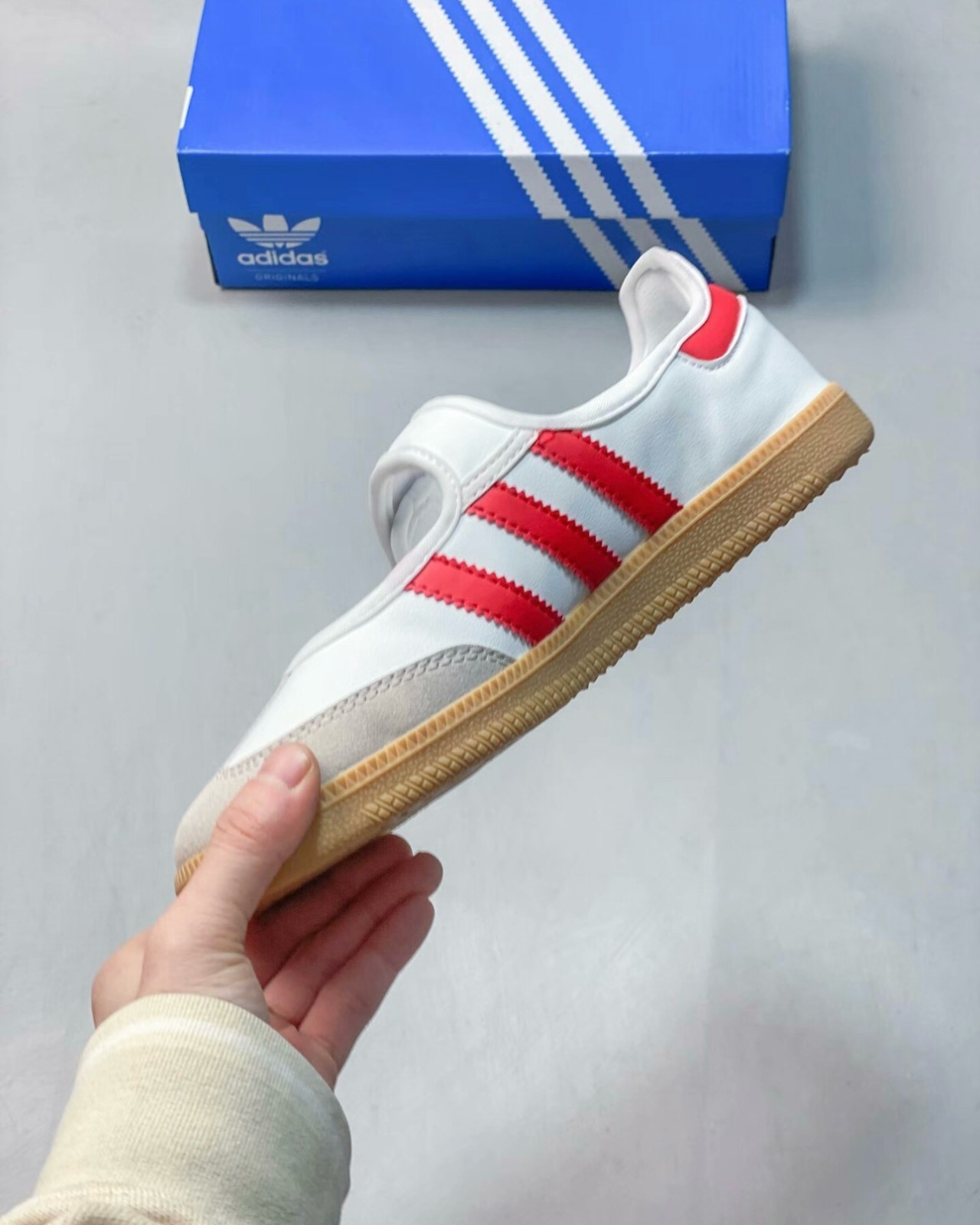 Adidas Samba Jane White Red Women’s Multiple Sizes Brand New JR7435 Fast Ship
