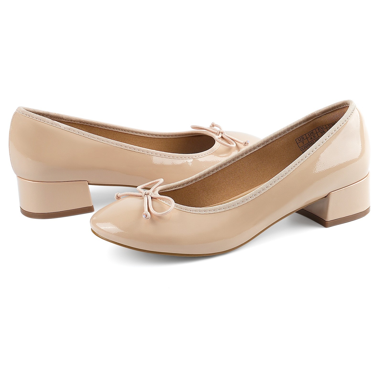 Women Chunky Pumps Low Block Heels Bow Knit Comfortable Office Dress Shoes