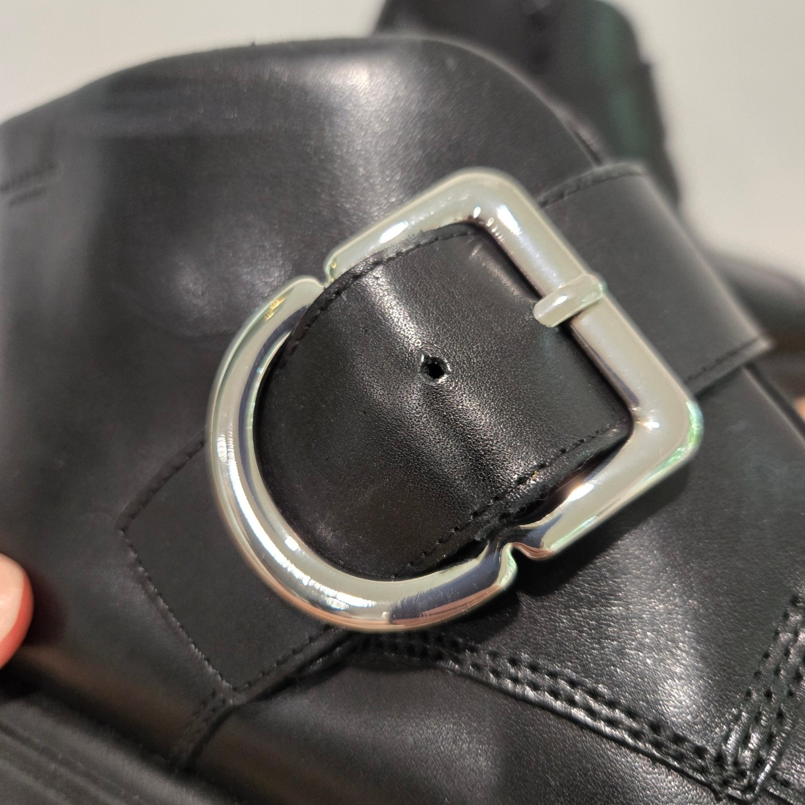 Vagabond Dorah Ankle Boots Women 38 / 8 Black Leather Buckle Square Toe Zip