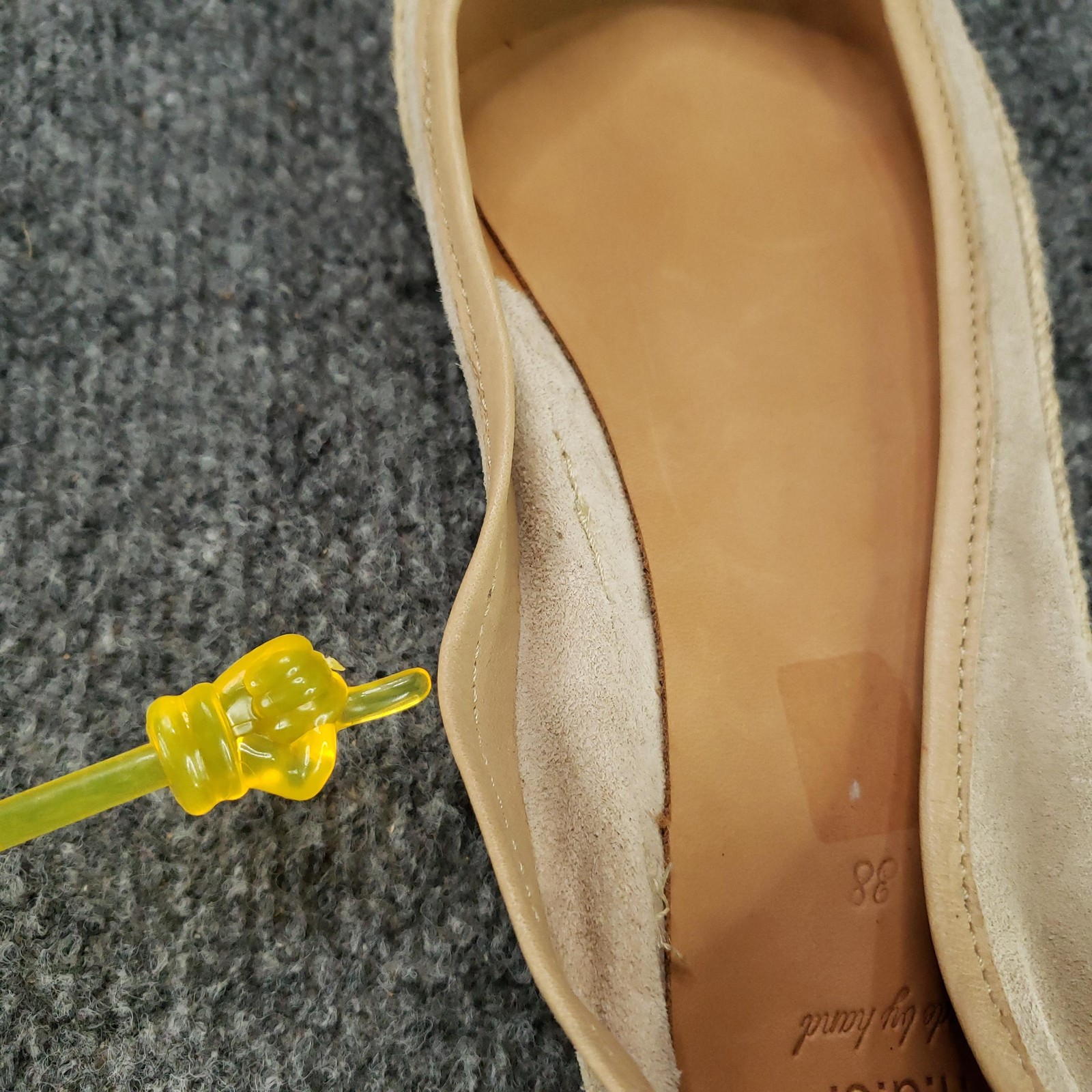 N.d.c. Shoes Womens Size 38 Beige Espadrille Flats Slip On Made By Hand Suede