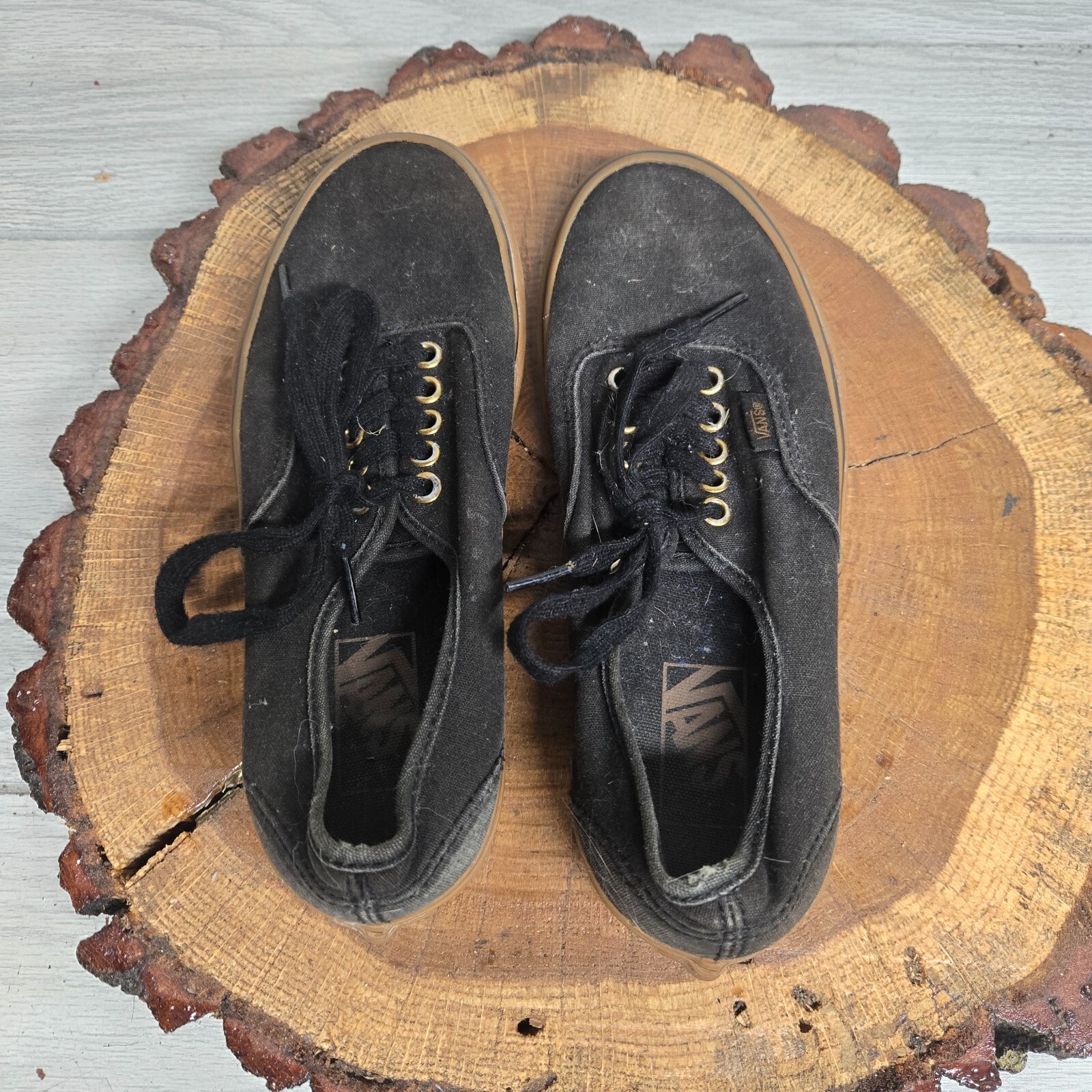 VANS Authentic Unisex Adults Sneakers Black Brown US Women’s 8 – Men’s 6.5