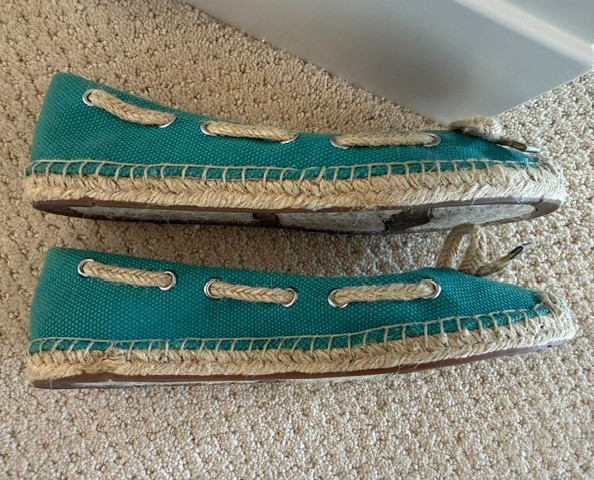 FRANCO SARTO Wells2 Women’s Turquoise Fabric Espadrilles Slip On Flats 6.5