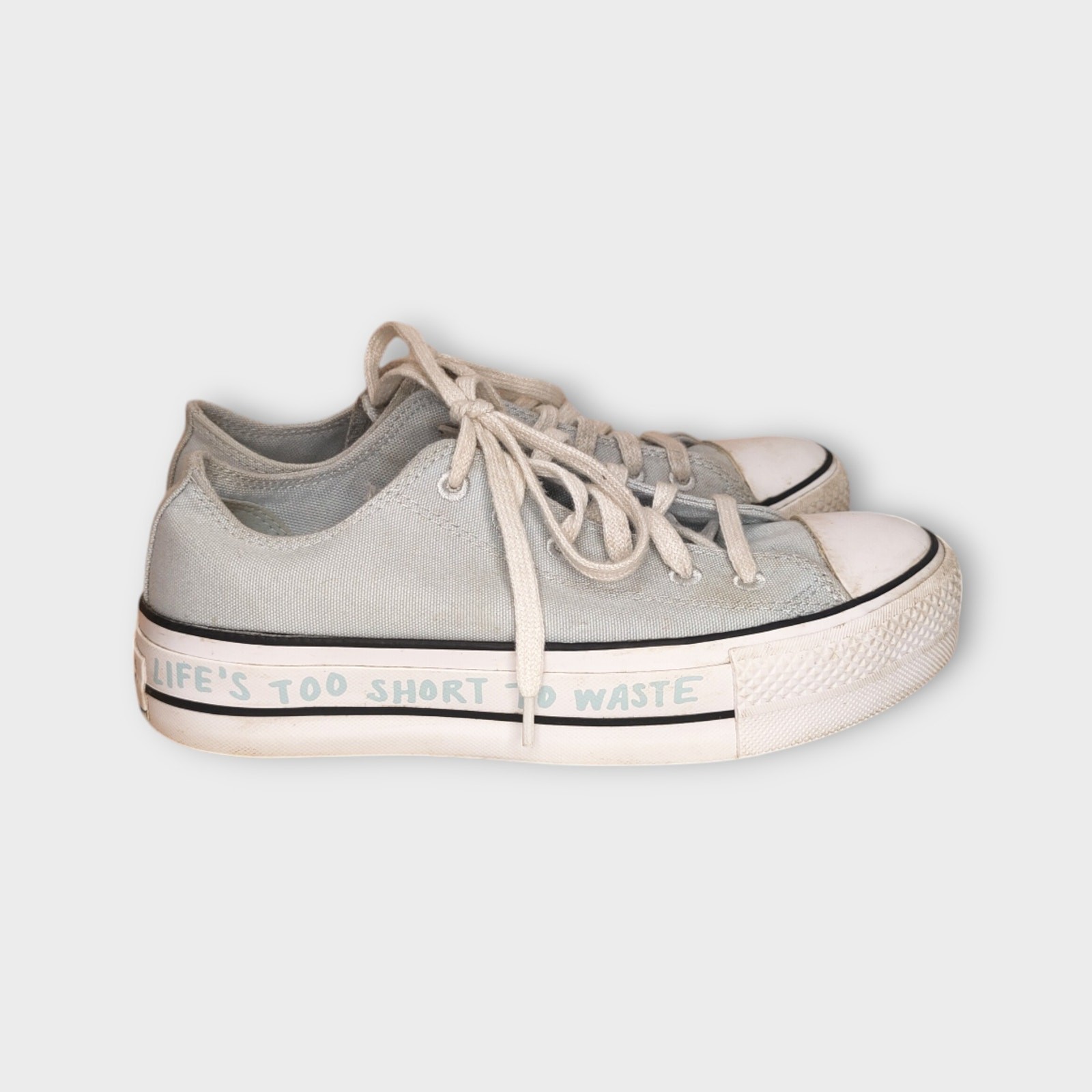 Women Converse All Stars RENEW 100% Recycled Polyester Canvas Blue White Size 8