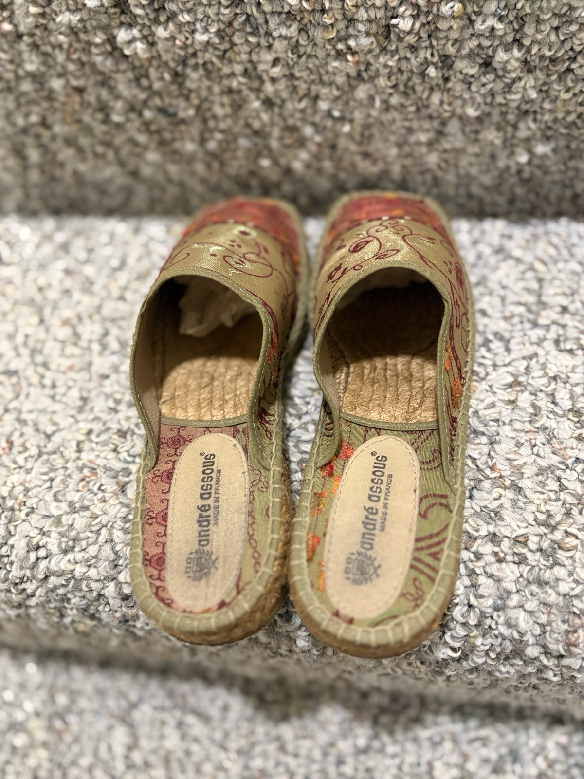 Andre Assous Tatiana Shoes Boho Women’s Size 7 Slip On With Box Colorful