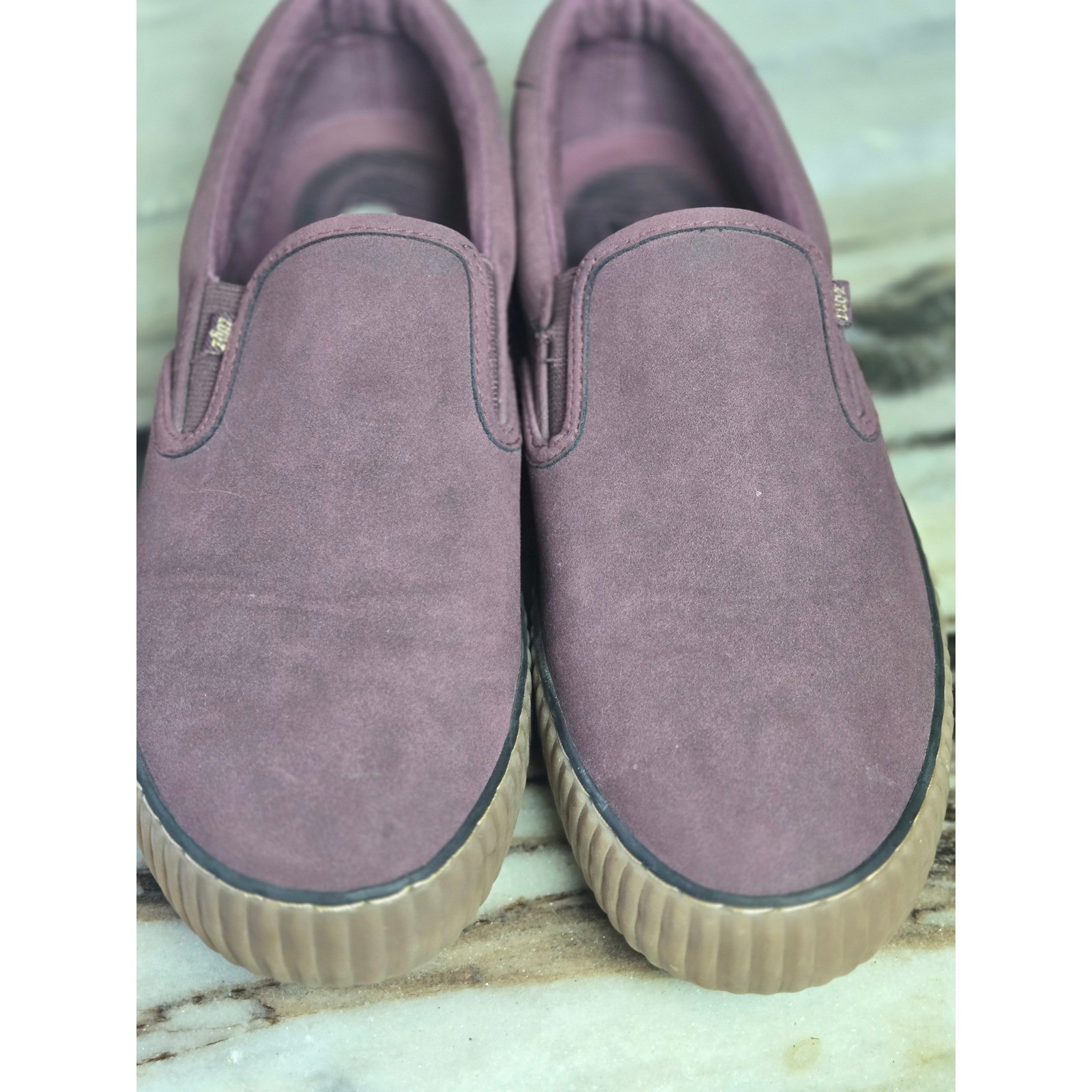 Lugz Womens Plum Purple Suede Like Slip On Platform Sneakers Size 8.5 Gorpcore