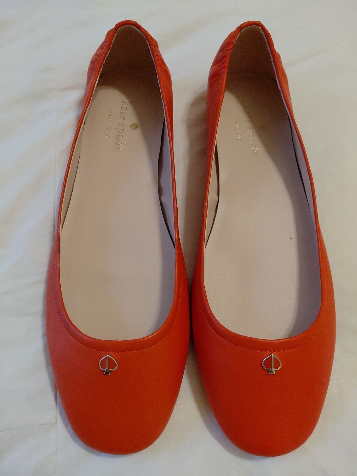 Kate Spade Keaton Leather Ballet Flats Orange Tamarillo US Size 10 B EUC #516