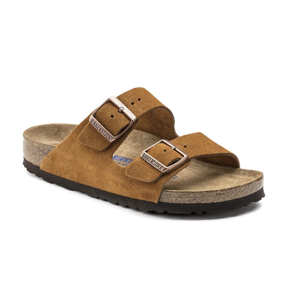 Birkenstock Arizona Suede Leather Soft Footbed Unisex Sandals – Mink