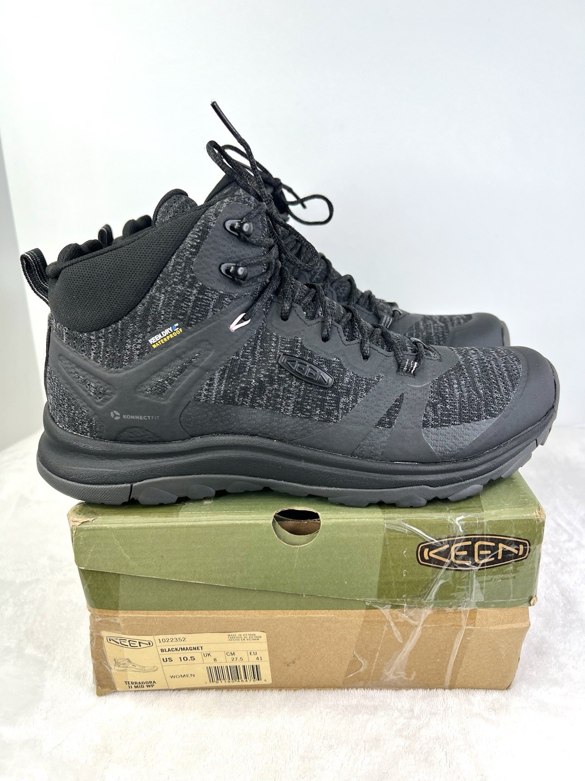 Keen Terradora II Mid WP Waterproof Hiking Boots Shoes Womens Size 10.5 Black
