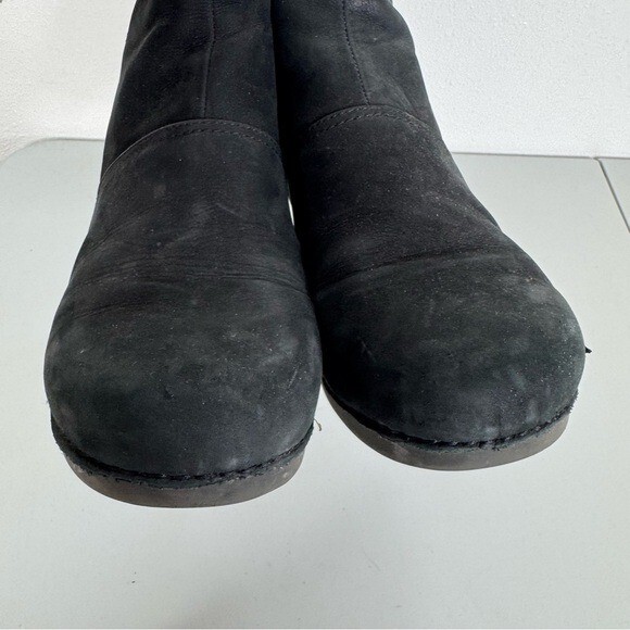 Dansko Black Leather Wedge Heel Ankle Booties Size 42