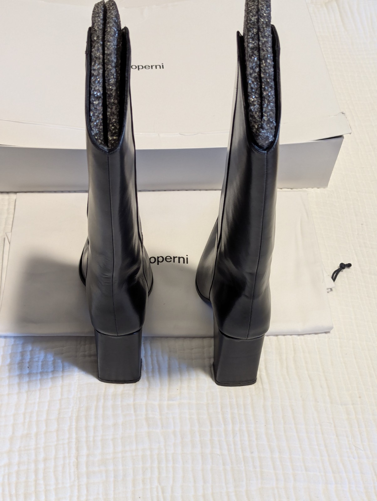 Coperni Bridge Cowboy Black Leather Boots Size EU 38 US 8