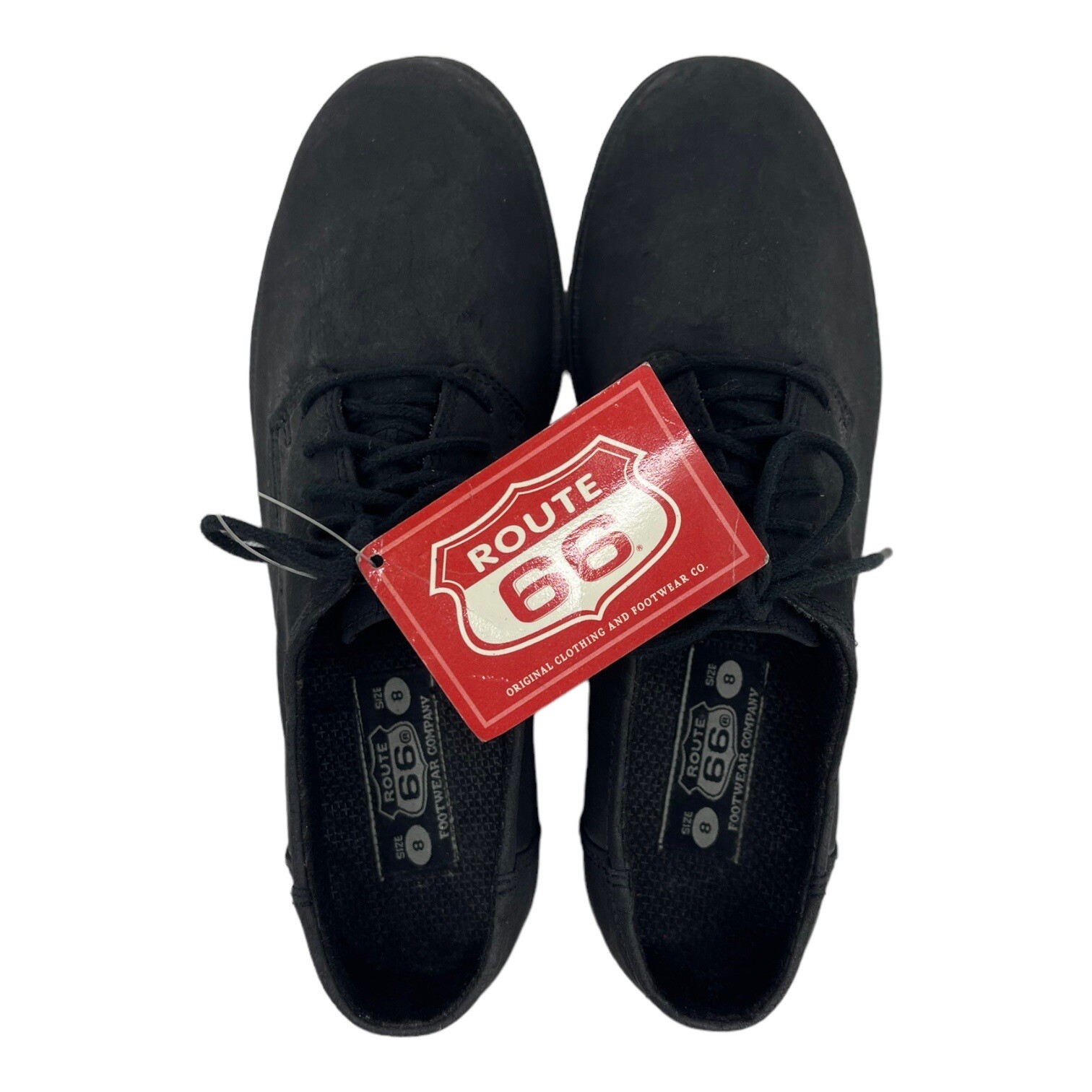 Vintage 90s ROUTE 66 Womens 8 Faux Leather Loafers Dress Shoes Kmart NOS BLACK