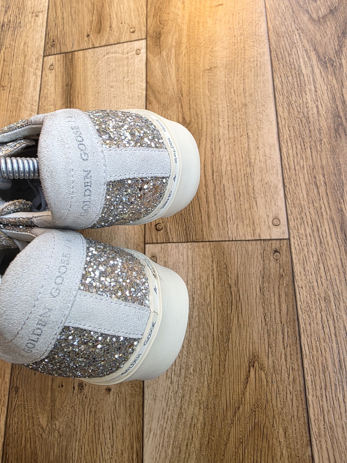 GOLDEN GOOSE MID STAR GLITTER SNEAKERS SIZE 38 EU, 7.5 US, 5 UK