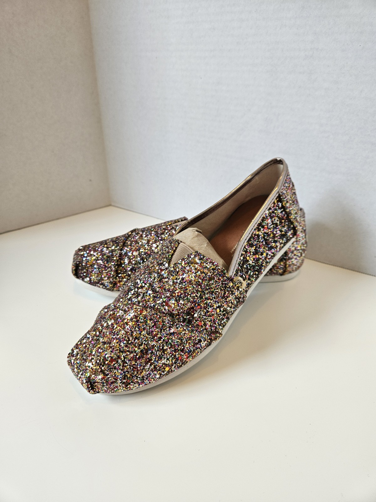 NEW TOMS 7.5 Limited Edition Multi Party Glitter Classic Alpargata Shoes No Box