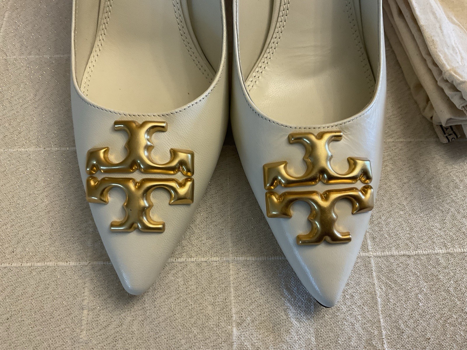 Tory Burch Eleanor Leather Slingback Kitten Heels Pumps Sz 9 $348