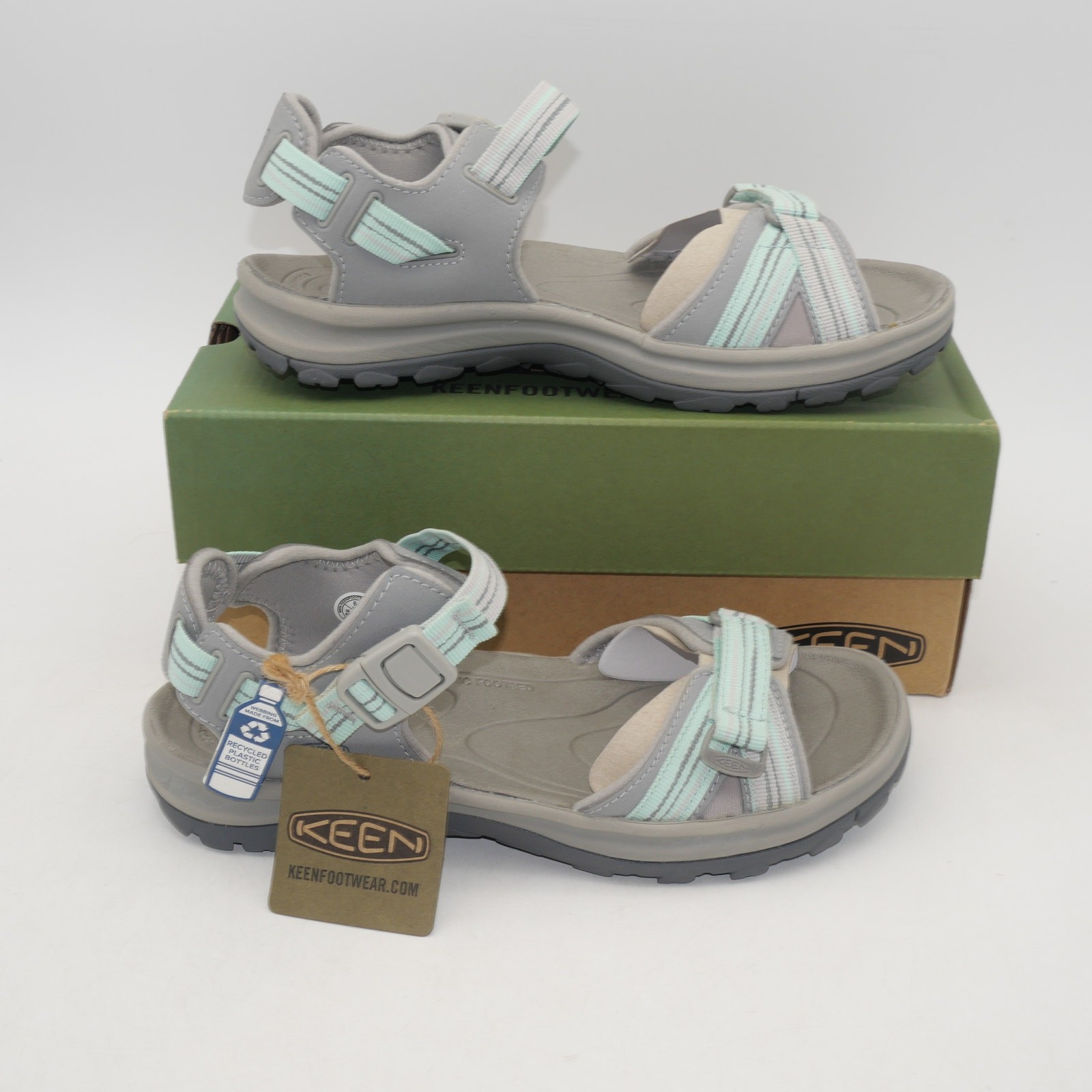 NEW KEEN Women’s 6 Terradora II Open Toe Post Sandals Gray Teal Green