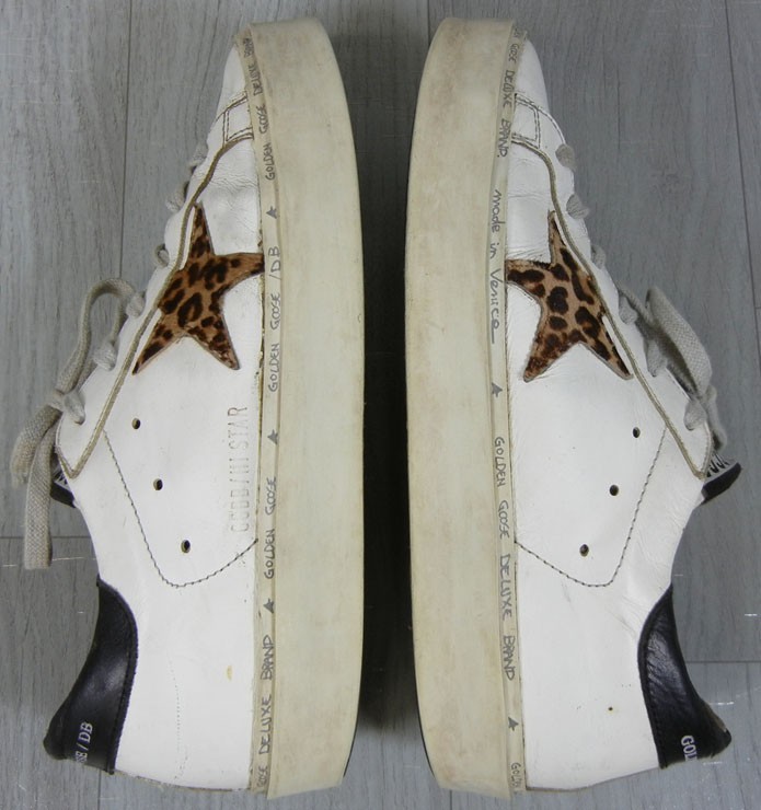GOLDEN GOOSE Deluxe Brand Hi Star Animal Calf Hair Leopard Sneakers EU 38 US 7.5