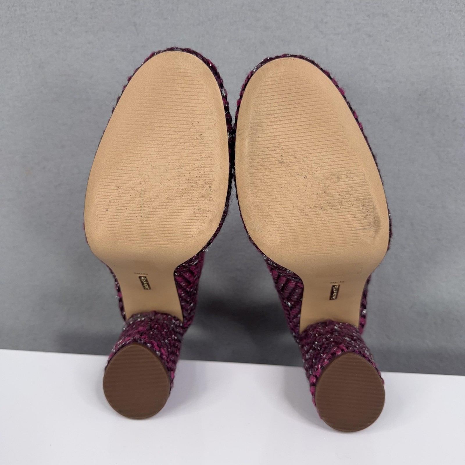 Louise Et Cie Pumps Womens Size 9 Purple Chevron Tweed Block Heel Shoes EU40