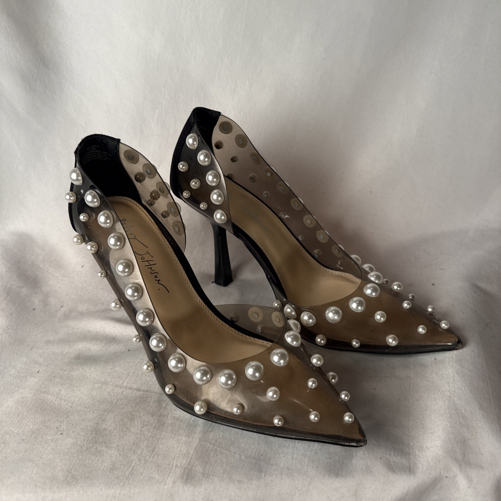 Betsey Johnson Pearl Studded Heels, Size 8.5 Sb Halo