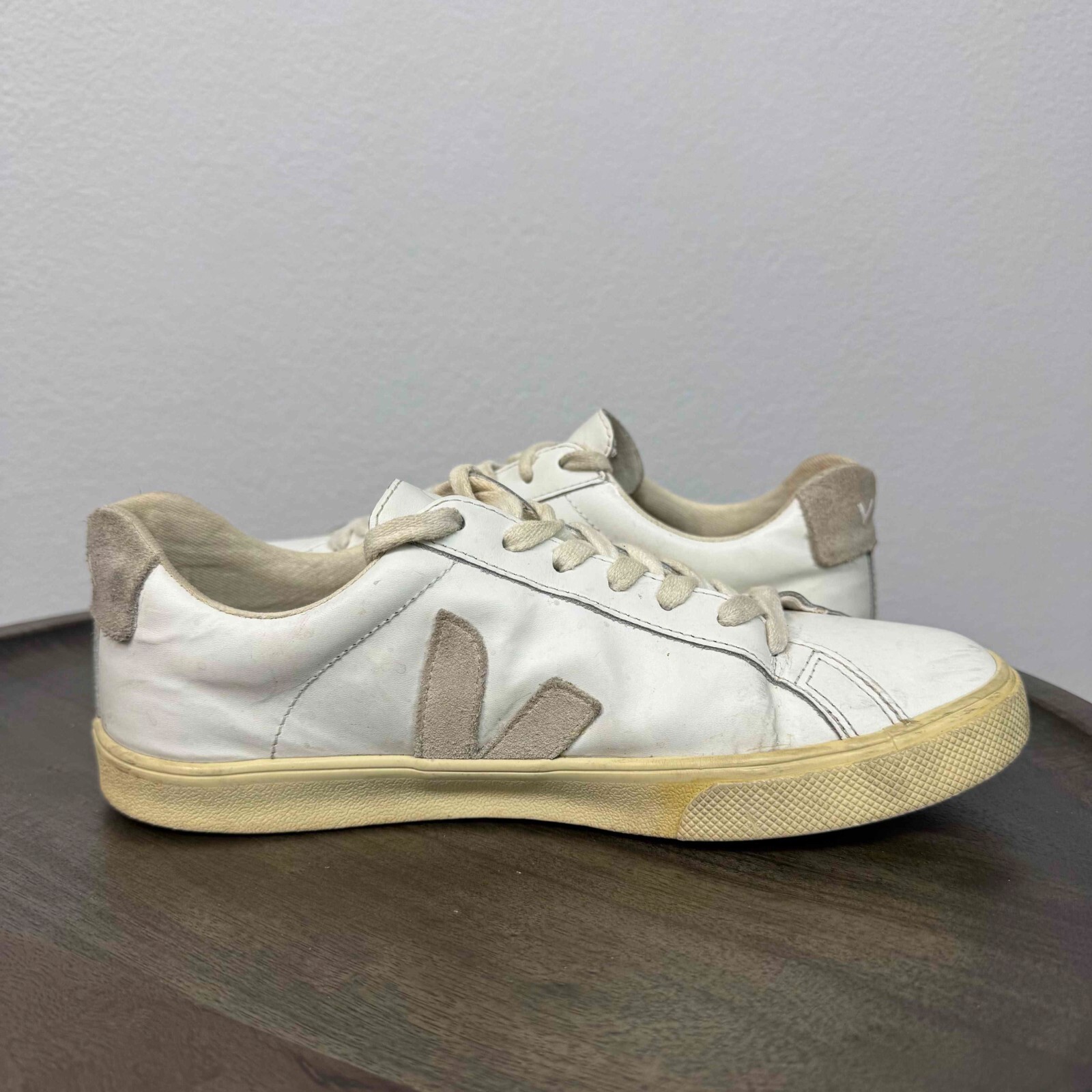 Veja Esplar Women’s Esplar Leather Sneakers Low Top Lace Up Comfortable White 38