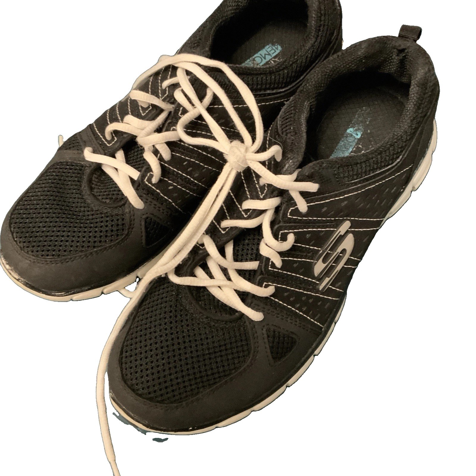 Skechers Womens Shoes Sneakers Lace Up Black Running Active Size 8