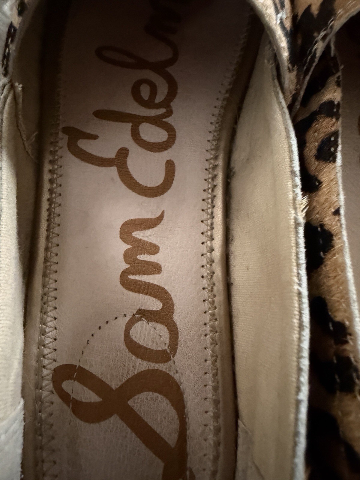 Sam Edelman Flats Size 9.5M Khloe Leopard Print Calf Hair Slip On Espadrilles