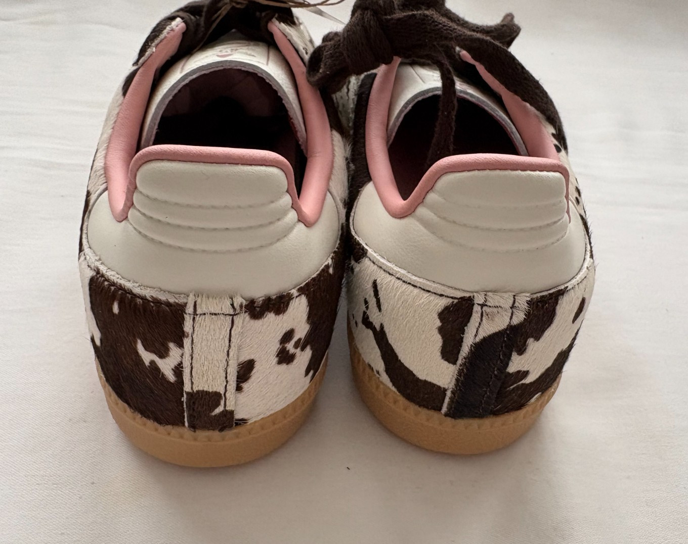 Adidas Samba OG Calf Hair Sneaker Brown/Off White/Pink Cow Print Women’s 9.5 New
