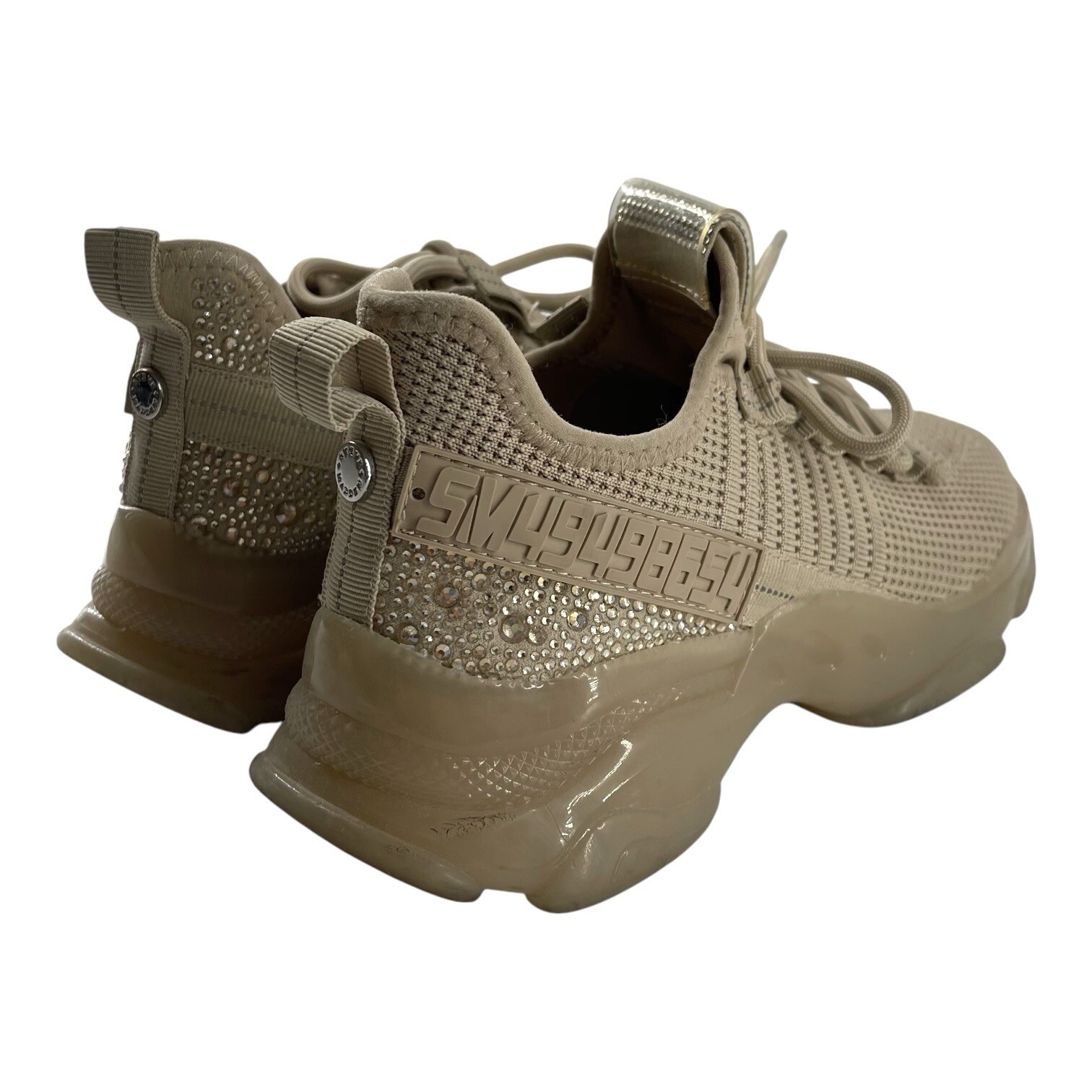 Steve Madden Rhinestone Maxima SM NY90 Tan Beige Sneaker Women’s Size 7M