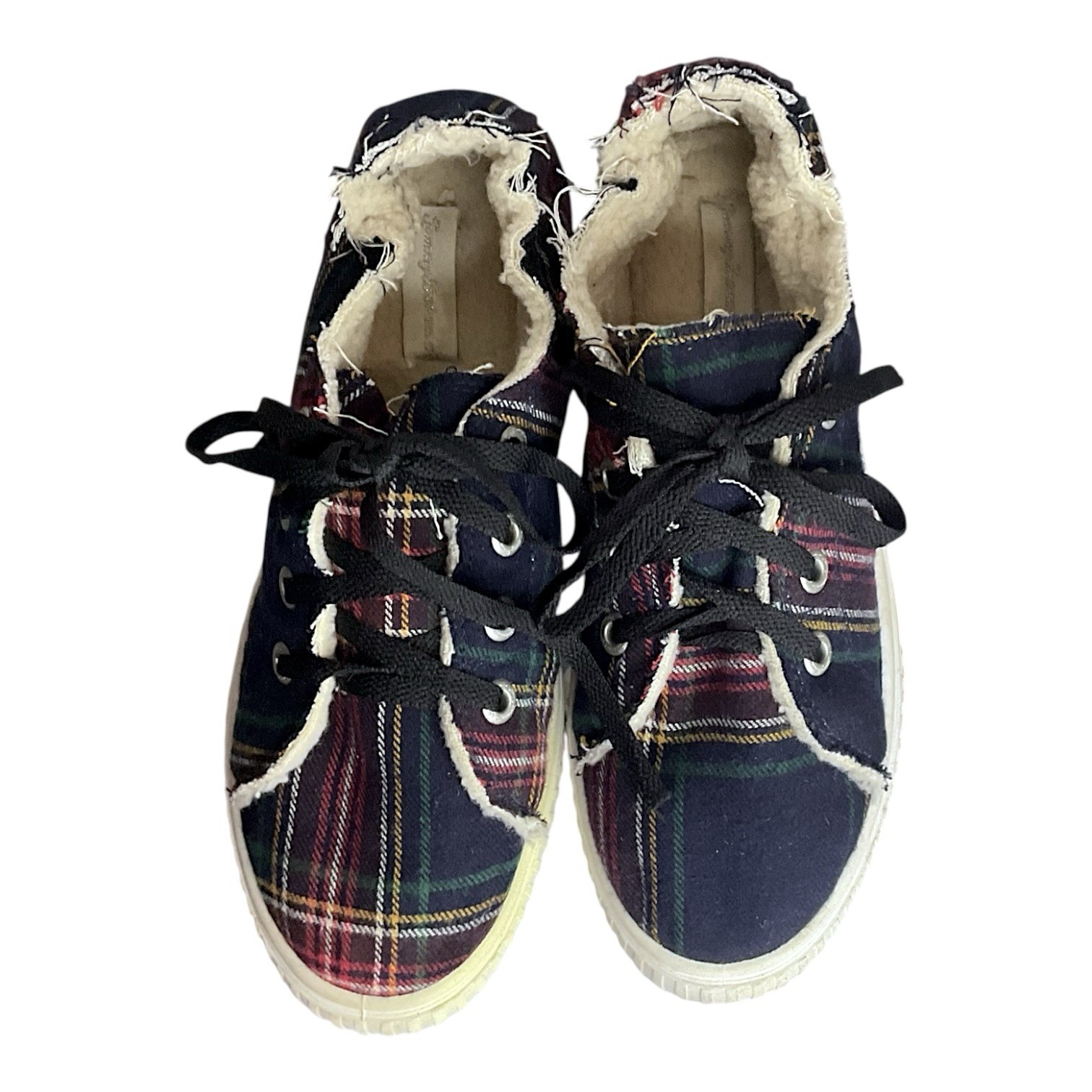 Tommy Bahamas Plaid Insulated Sneakers Memory Foam Size 8.5M