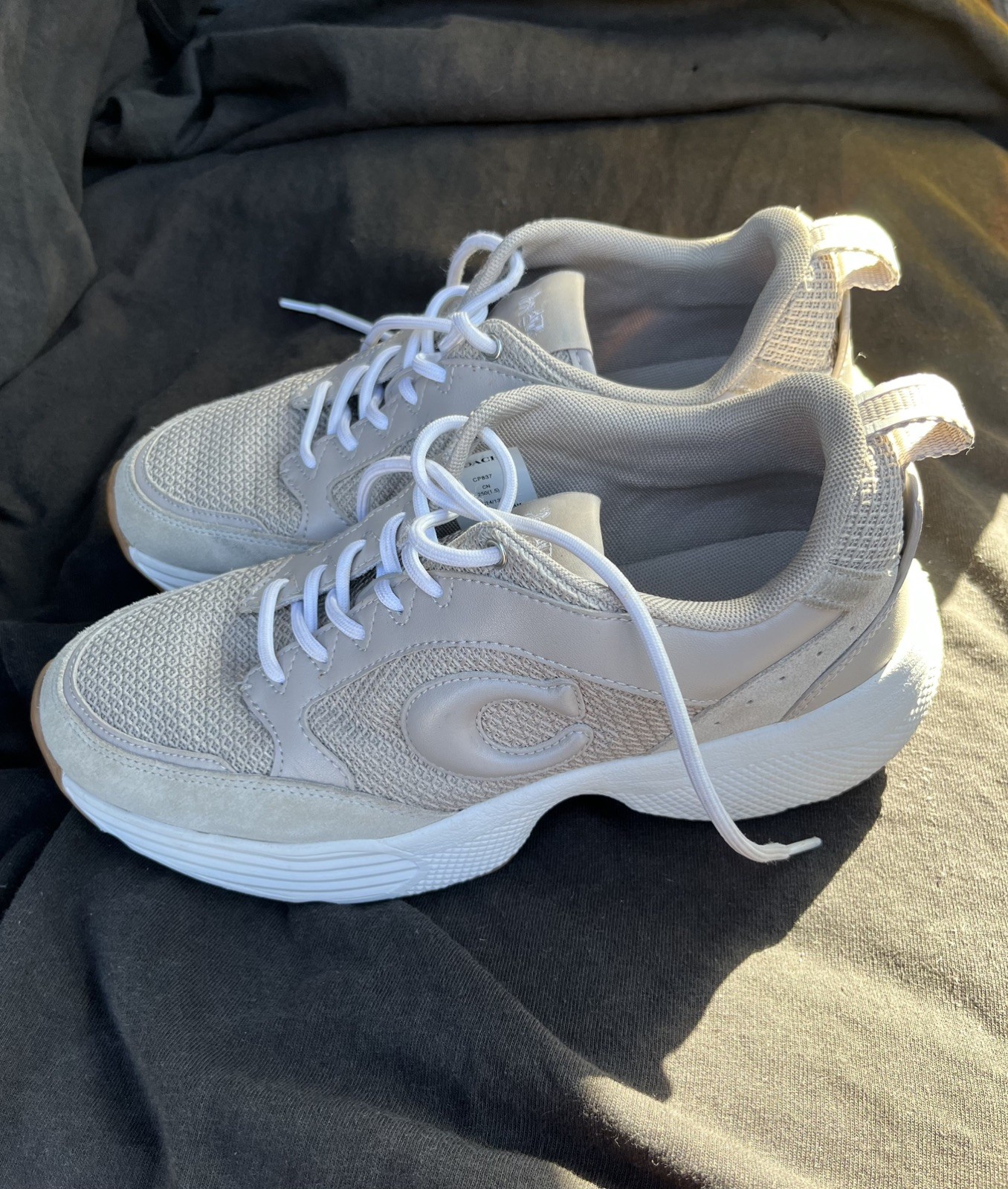 Coach Strider Grey Birch Leather Women’s Low Top Sneakers (CP837)-Sz 8.5