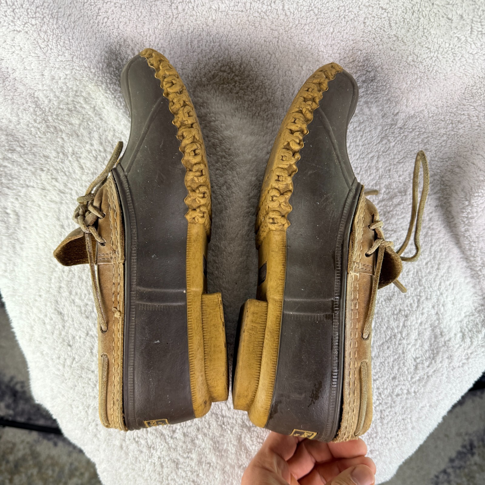Vintage LL Bean Boot Womens Leather Rubber Duck Shoe Size 9M Made In USA Maine