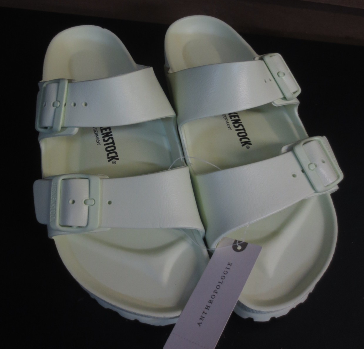 BIRKENSTOCK UNISEX ADULT Arizona Essentials Sandals -Lt Green -Ladies 8 Mens 6