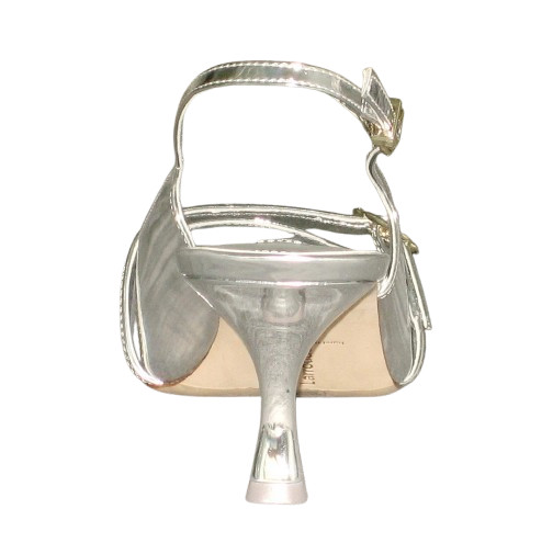 NEW Larroude INES Pump Women 5 Silver SPECCHIO Leather Made In Brazil MSRP$330