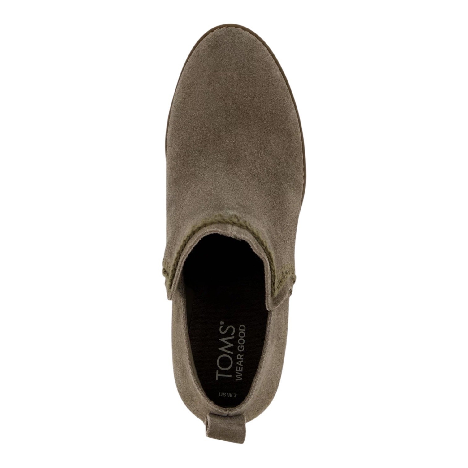 TOMS Women’s Kaia Wedge Heel Suede Booties Canteen Green Size 8 1/2